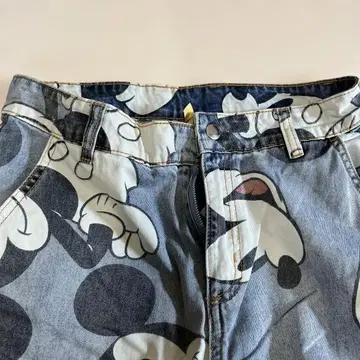H&M 미키마우스 패턴 스트레이트 데님 38 새상품급
