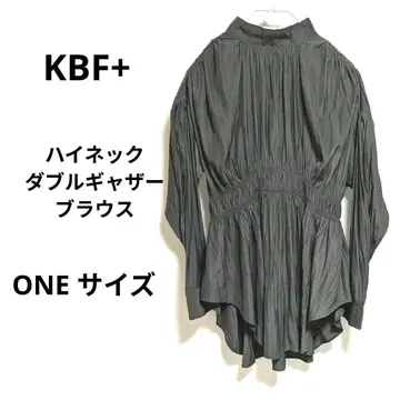 [ KBF+ ] 하이넥 더블 개더 블라우스/ONE 사이즈