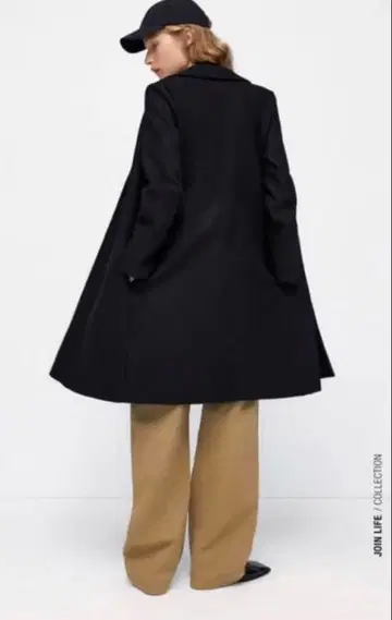 ZARA 라펠 코트 블랙 S