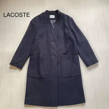 LACOSTE V넥 롱 코트 네이비 36