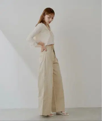 Chico 루즈 와이드 데님 베이지 M