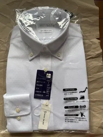 i-shirt 아이셔츠 버튼 다운 직조 무늬 화이트 셔츠 M 사이즈