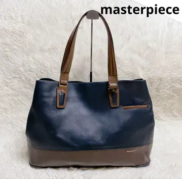 새상품급 마스터피스 masterpiece 천연 가죽 토트백 네이비