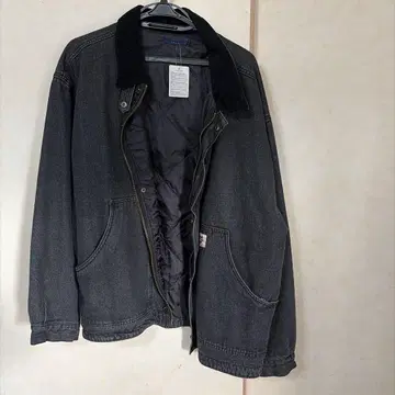 다크 그레이 데님 자켓 코듀로이 옷깃