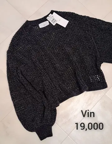 야마다야 vin 볼륨 슬리브 메쉬 몰 니트