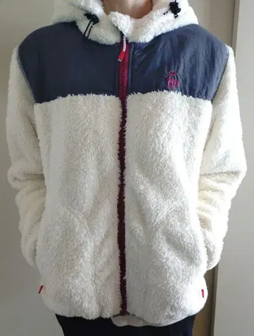 CHUMS 플리스 보아 자켓 후드 부착