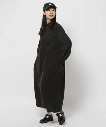 니코앤드 코듀로이 지퍼 원피스 블랙