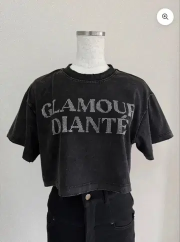 DIANTE 크롭 T셔츠 블랙