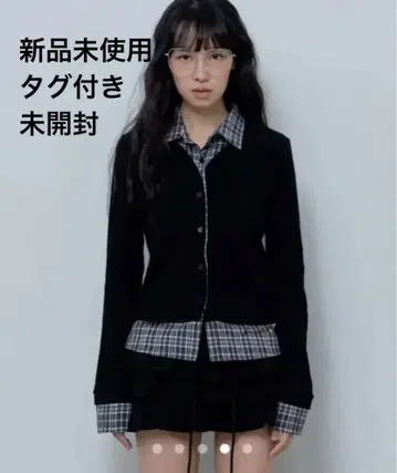 택 포함 미사용 새상품 미개봉 팬시 클럽 셔츠 레이어드 가디건