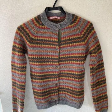 새상품급 PS 폴스미스 페어아일 패턴 노카라 가디건 M