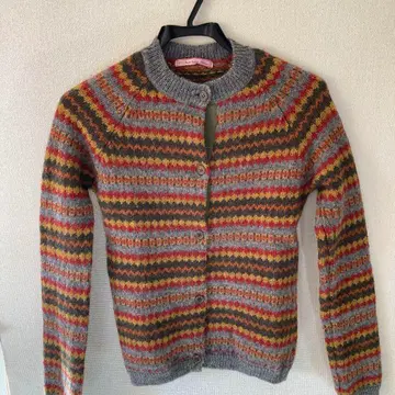 새상품급 PS 폴스미스 페어아일 패턴 노카라 가디건 M