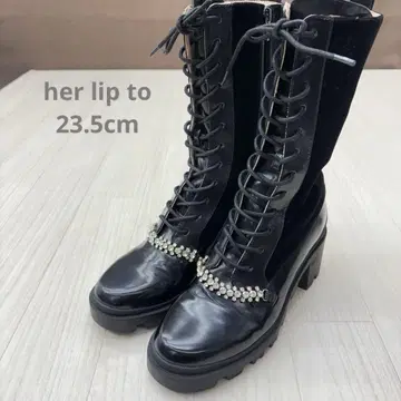 herlipto Crystal Lace-Up Ankle Boots