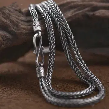 실버 뜨개질 목걸이 3개