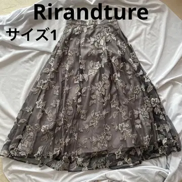 리랜드트루 레이스 롱 스커트 그레이 플라워 꽃무늬