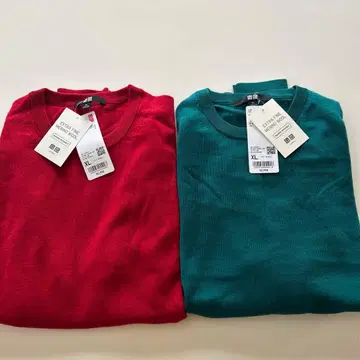 UNIQLO 엑스트라 파인 메리노울 스웨터 2색 세트 XL