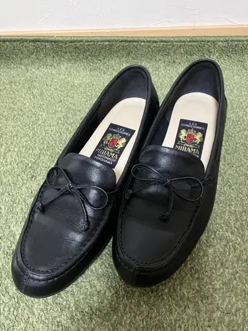 MIHAMA 블랙 로퍼 가죽