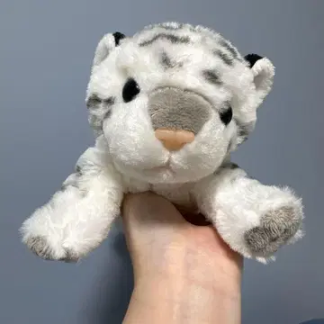 화이트 타이거 봉제 인형 손바닥 사이즈