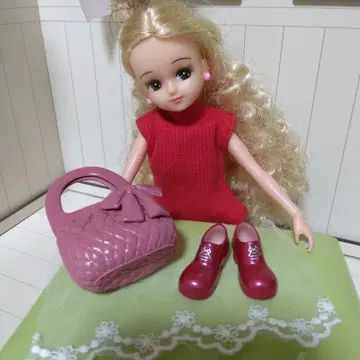 리카짱 캐슬 와인 컬러 신발과 퀼팅 백