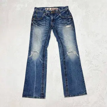 B.W.JEANS BLUE WAY 블루 웨이 데님 L 데미지 가공