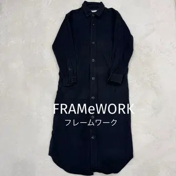 데님 셔츠 원피스 롱 겉옷 앞 버튼 포켓 있음 블랙