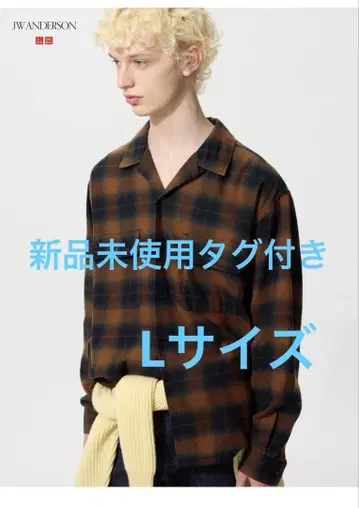 유니클로 JW ANDERSON 브러쉬드 코튼 오버 사이즈 셔츠 L