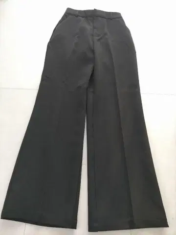 택 포함 블랙 와이드 팬츠 허리밴딩