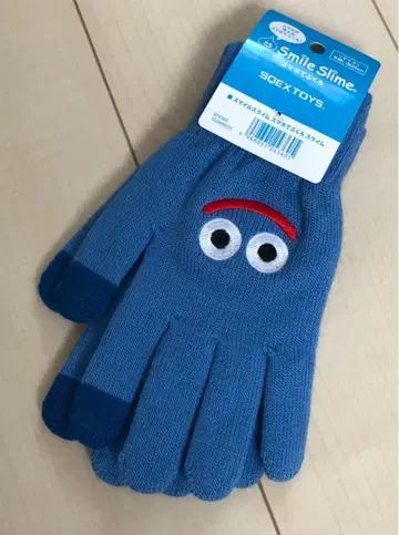 미사용 드래곤 퀘스트 스마일 슬라임 스마트폰 장갑 블루