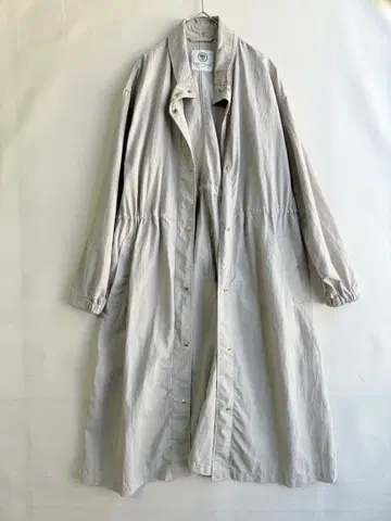 새상품급 르농큐르 여성용 나일론 롱 코트 카키 스탠드 카라