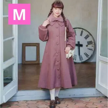 시마미사 롱 코트 핑크 M 사이즈 아오키 미사코