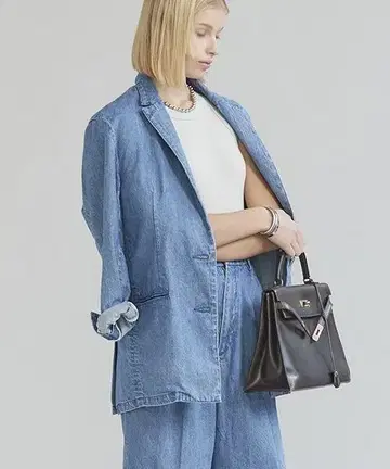 서드 매거진 데님 테일러드 자켓