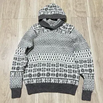 고급 SANQUHAR 니트 후드티 스웨터 R-8225