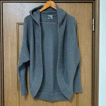 theory luxe 후드 부착 그레이 니트 가디건 니트 코트