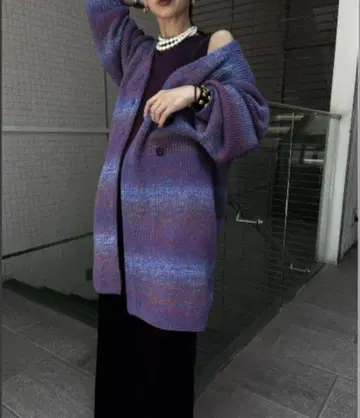 UND MIX LONG STRAIGHT KNIT CARDIGAN