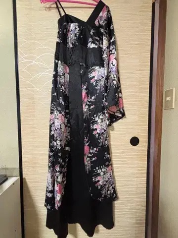 일본풍 패턴 롱 드레스