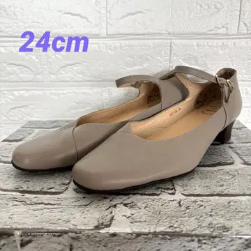 히미코 그레이 주 앵클 스트랩 펌프스 24cm