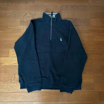 NAUTICA 하프 지퍼 맨투맨 네이비 로고 자수