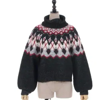 택 포함! axes femme POETIQUE 아가일 퀼팅 니트 풀오버