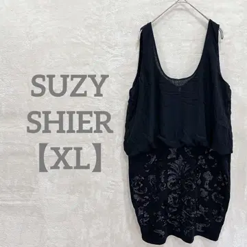 익명 배송 SUZY SHIER [ XL ] 슬리브리스 튜닉 스팽글