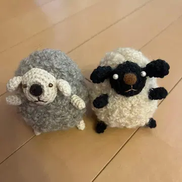 양 봉제 인형 (그레이와 화이트)