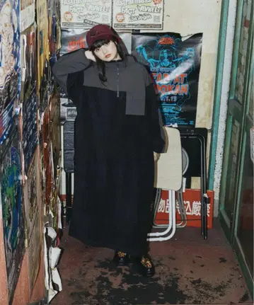 니코앤드 [MODE NORM CORE] 플리스 지퍼 맥시 원피스