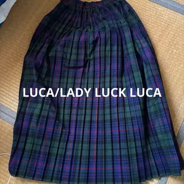 LADY LUCK LUCA 플리츠 스커트 그린 계열 체크