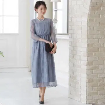 clarissa 원피스 파티 드레스 블루 그레이 결혼식 M