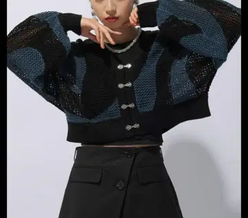 HARE 마블 메탈 버튼 가디건