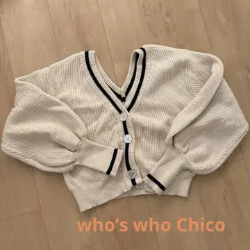 [ 새상품급 ] 후스후치코 아이보리 V넥 가디건