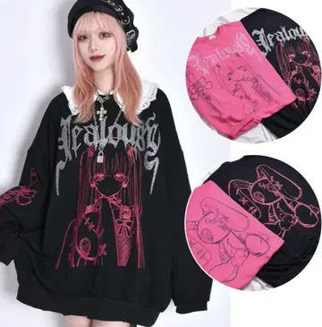 볼칸 & 아프로다이티 젤러시 GIRL 맨투맨 블랙