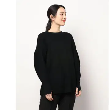 아메리 AMERI 와플 라이크 퍼프 슬리브 니트