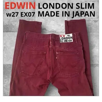 EDWIN LONDON SLIM EX07 버건디 스트레치 데님 27
