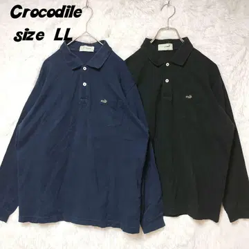 크로커다일 피케 셔츠 2벌 세트 블랙 네이비 LL