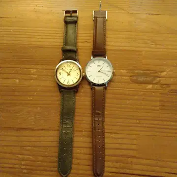 손목시계 남녀 공용 브라운 그린