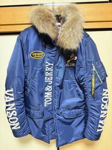 VANSON 톰과 제리 퍼 후드 부착 W 지퍼 자켓